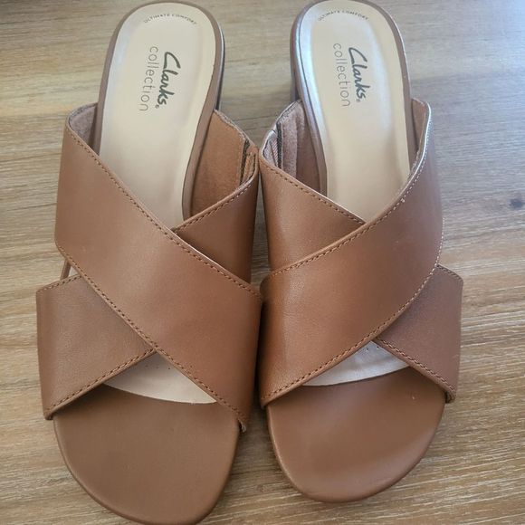 Clarks College Strappy Block Heel Slip On Sandal Size U.S Size 10. - Picture 8 of 8
